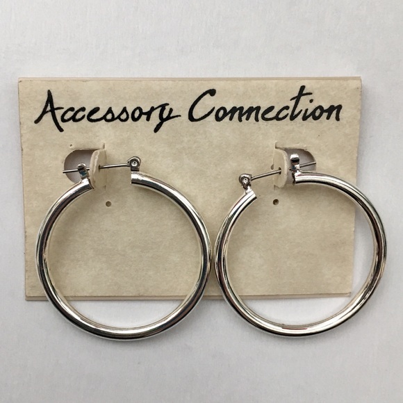 NWT silver colored hoop earrings! - Picture 1 of 4
